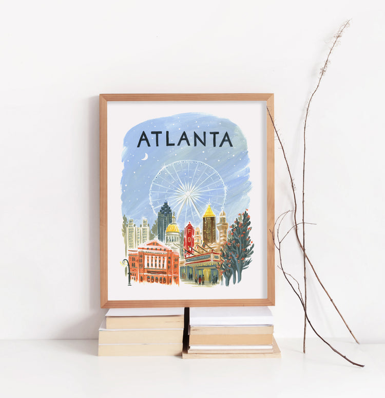 Atlanta Georgia City Skyline Art Print