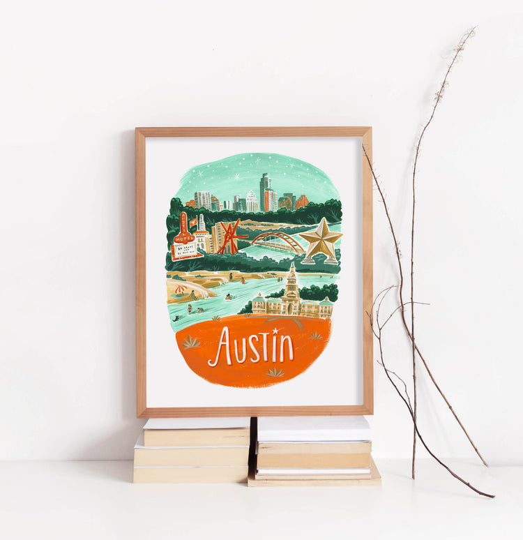 Austin Texas City Art Print