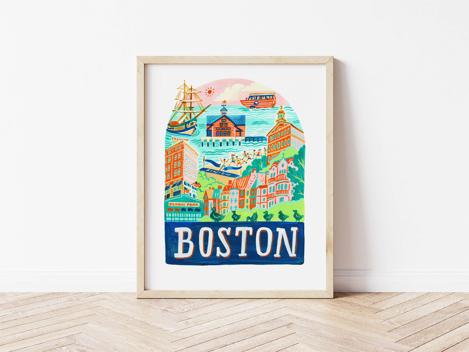 Boston Massachusetts City Skyline Art Print