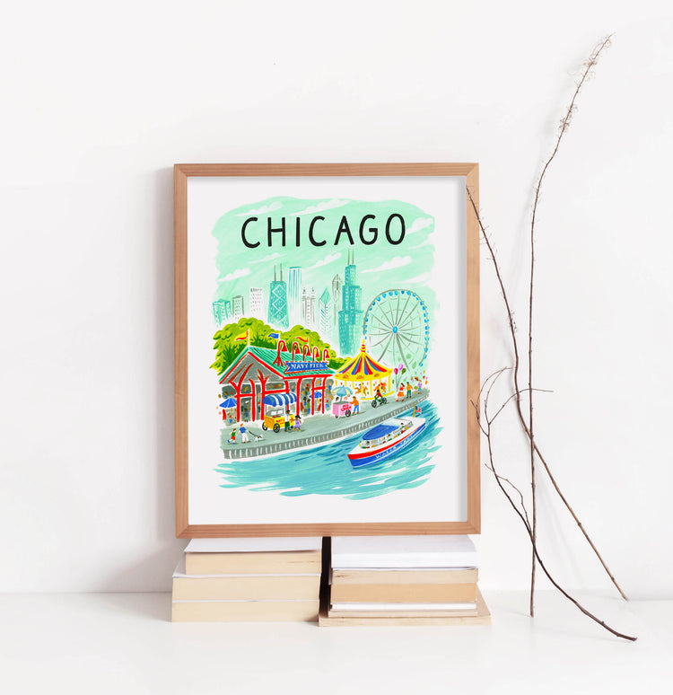 Chicago Illinois Navy Pier Art Print