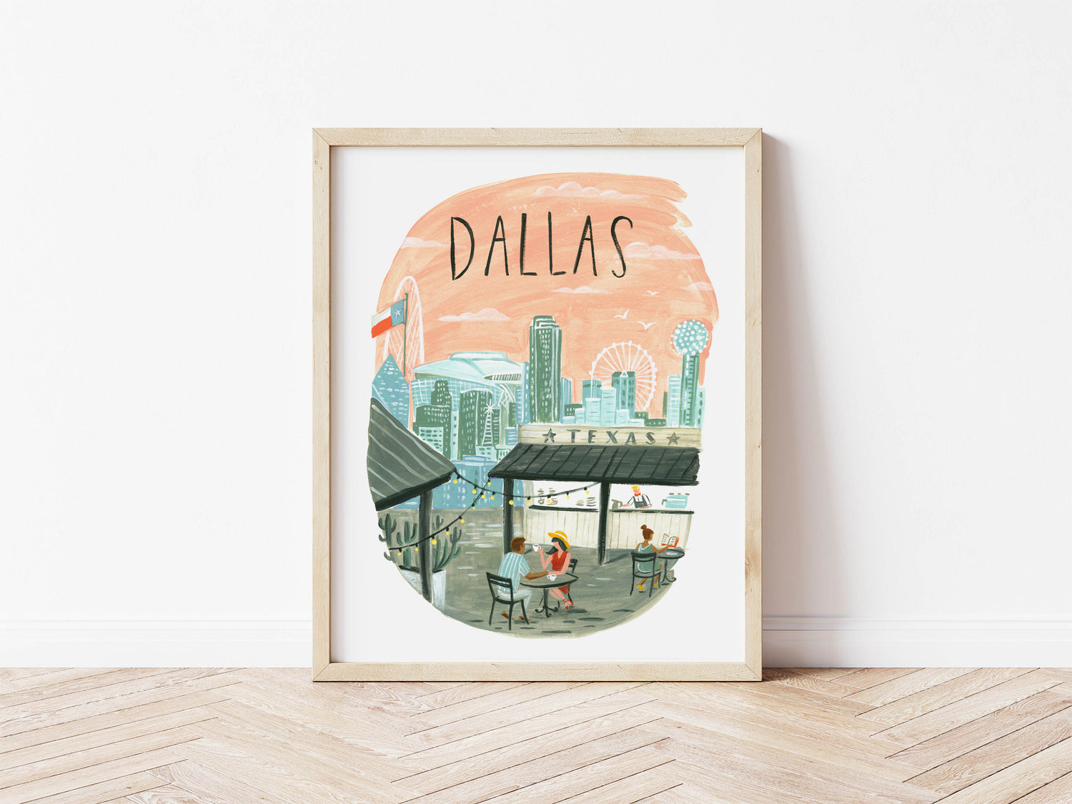 Dallas Texas City Skyline Art Print