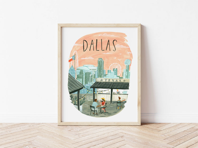 Dallas Texas City Skyline Art Print
