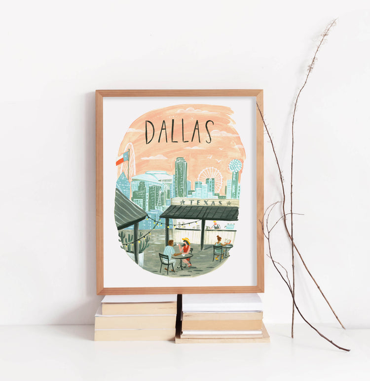 Dallas Texas City Skyline Art Print
