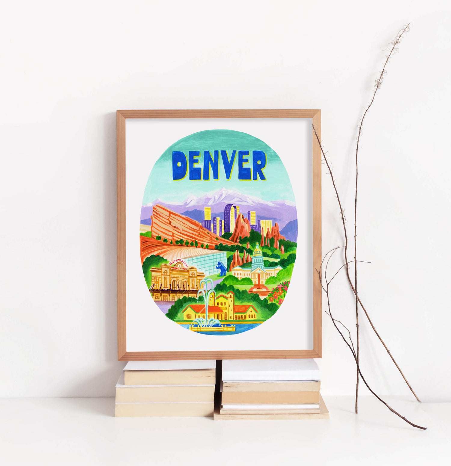 Denver Colorado City Skyline Art Print