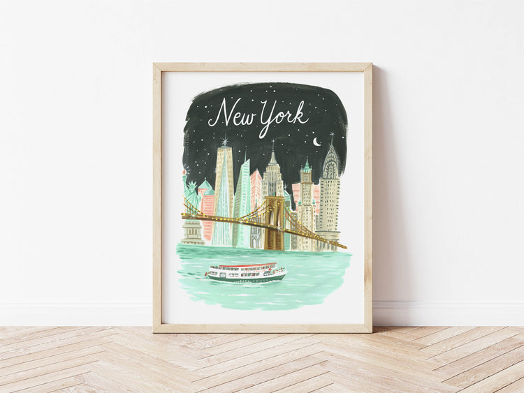 New York City City Skyline Art Print