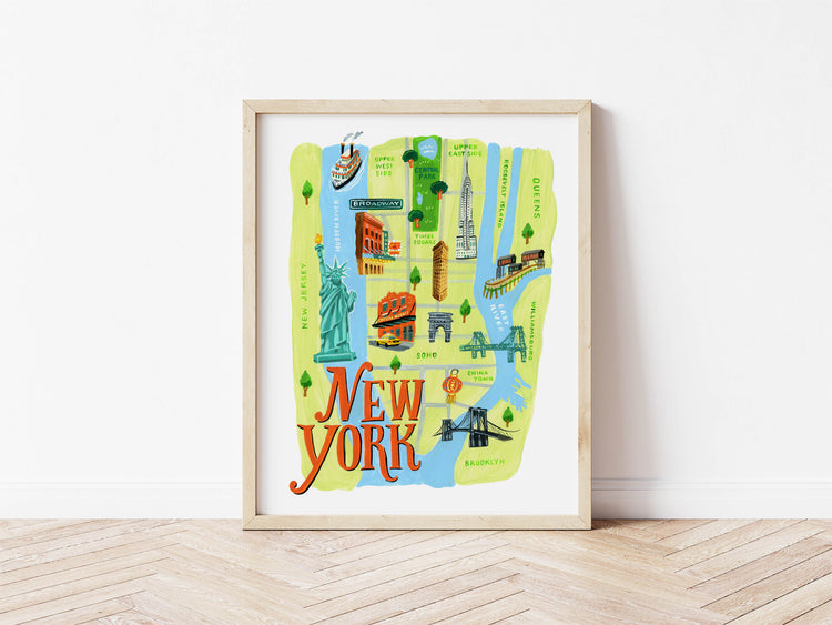 New York City Map Art Print