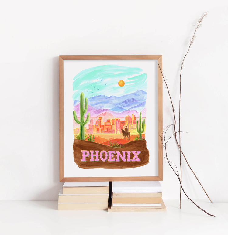 Phoenix Arizona City Skyline Art Print