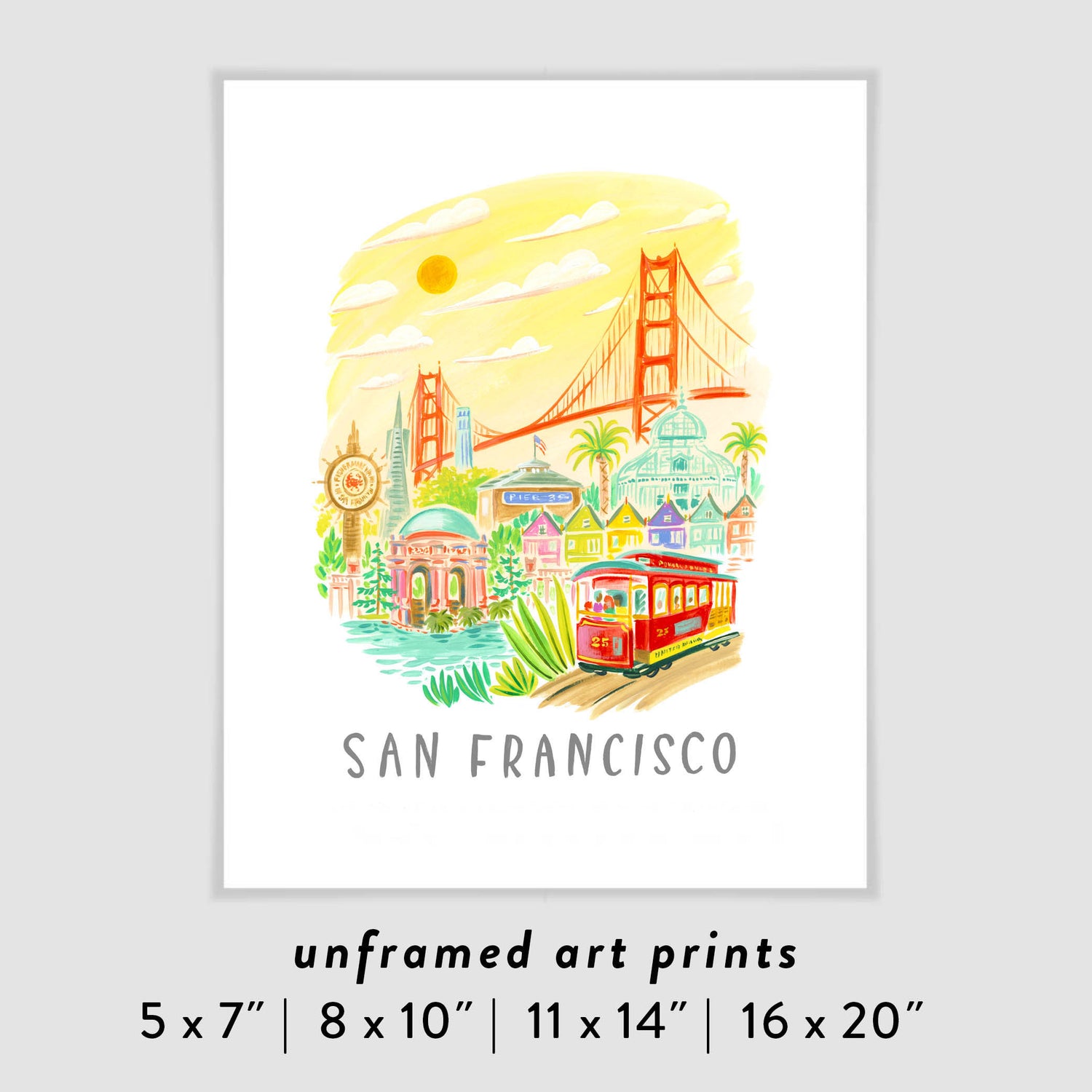 San Francisco Skyline City Art Poster