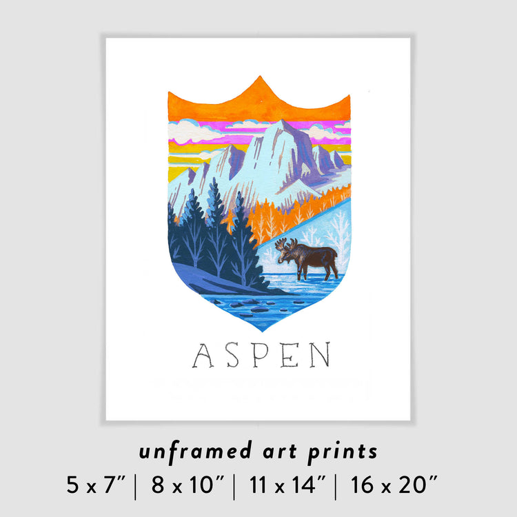 Aspen Colorado Travel Art Poster