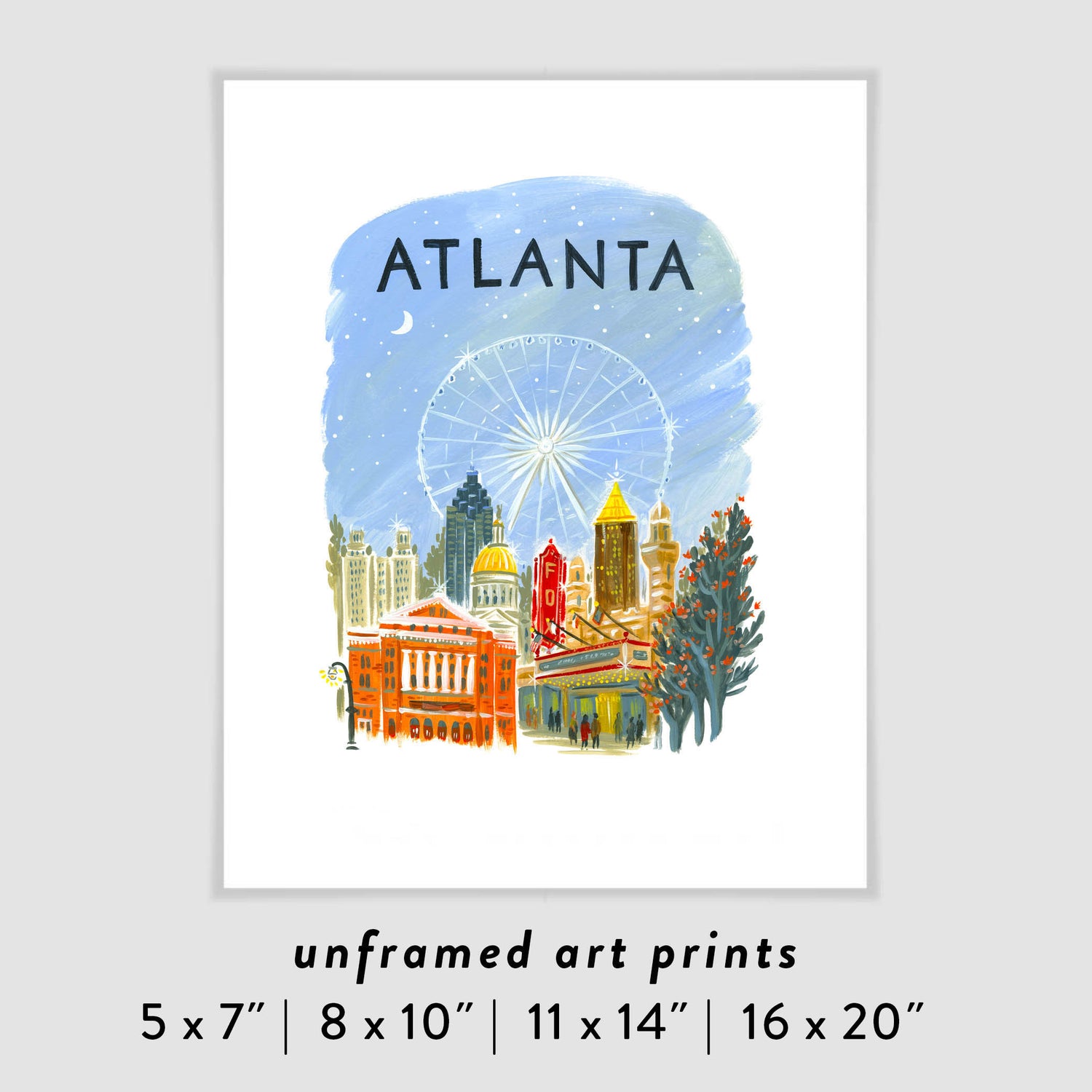 Atlanta Georgia City Skyline Art Poster