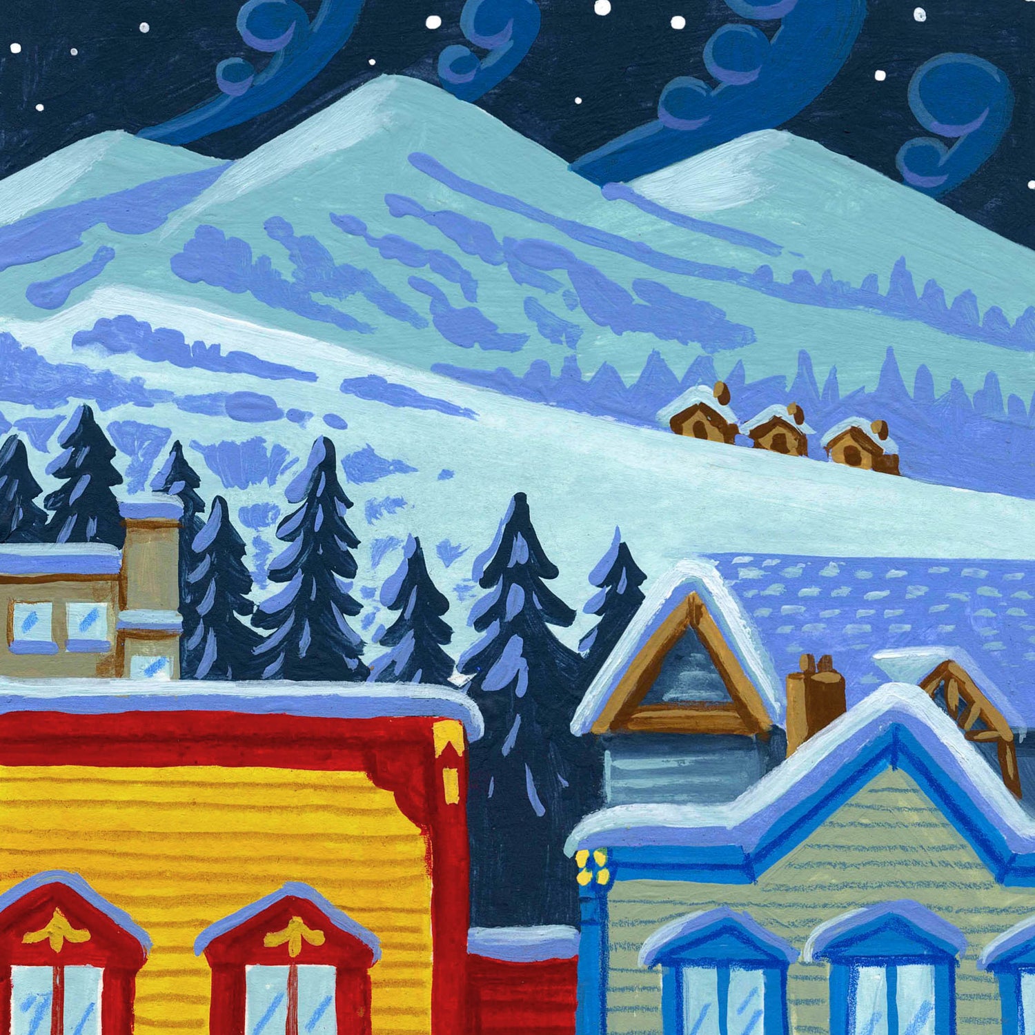 Breckenridge Colorado Ski Art Print detail
