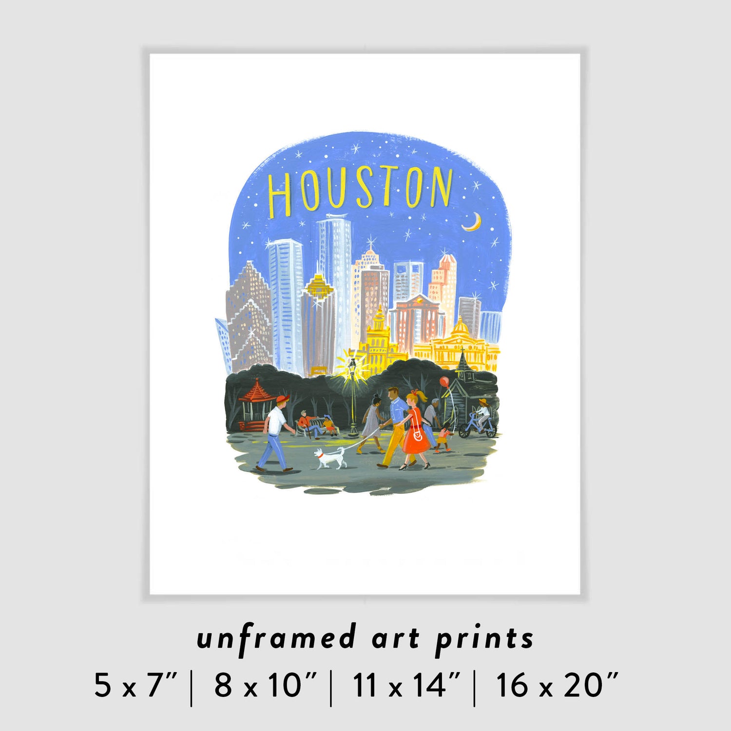Houston Texas City Skyline Art Poster