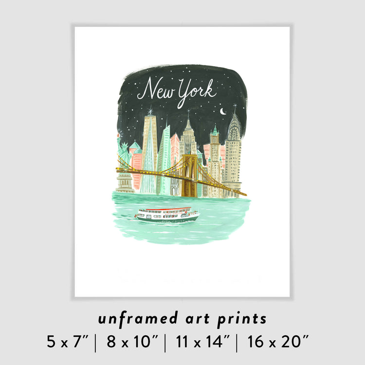 New York City City Skyline Art Poster