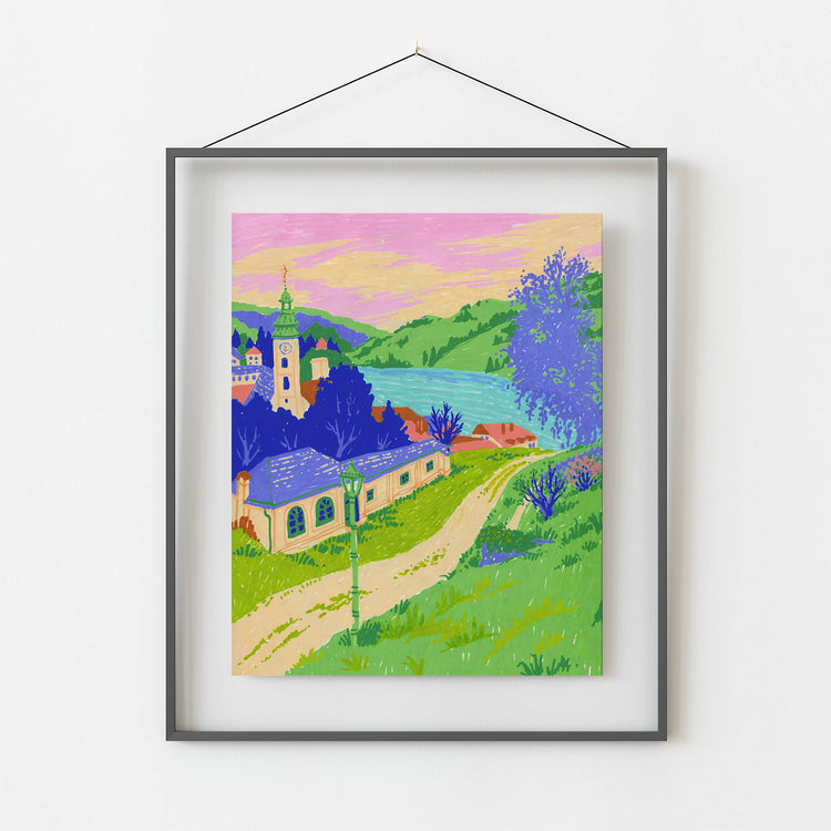 Grein, Austrian illustration in black frame