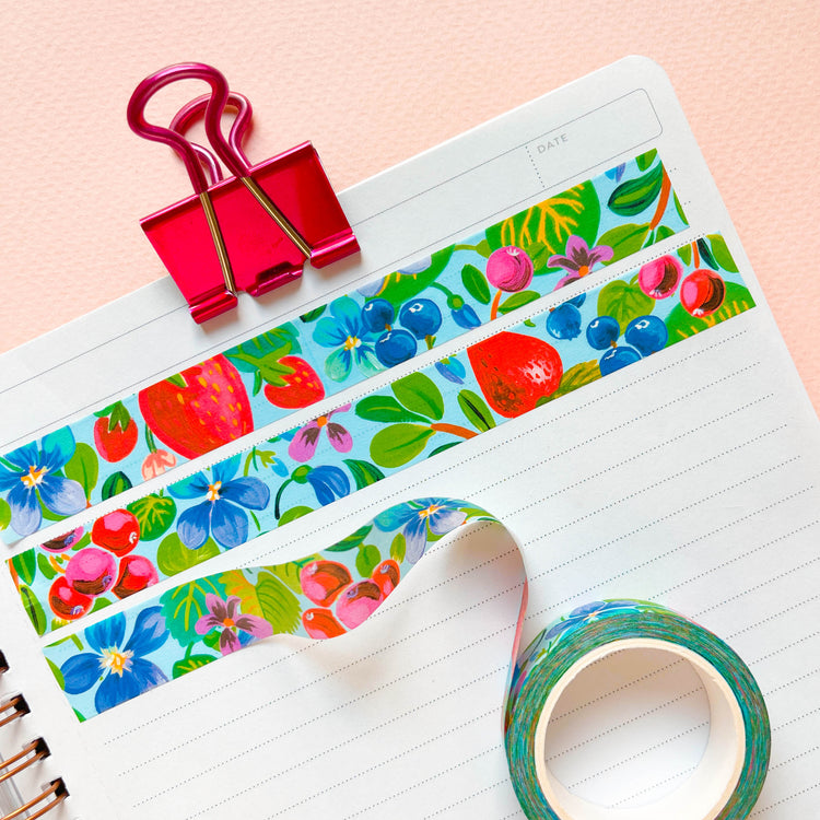 berry and flowers washi tape