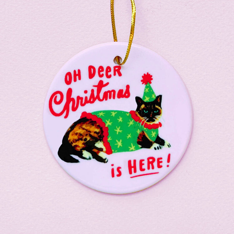 Siamese Cat Christmas ornament in holiday sweater