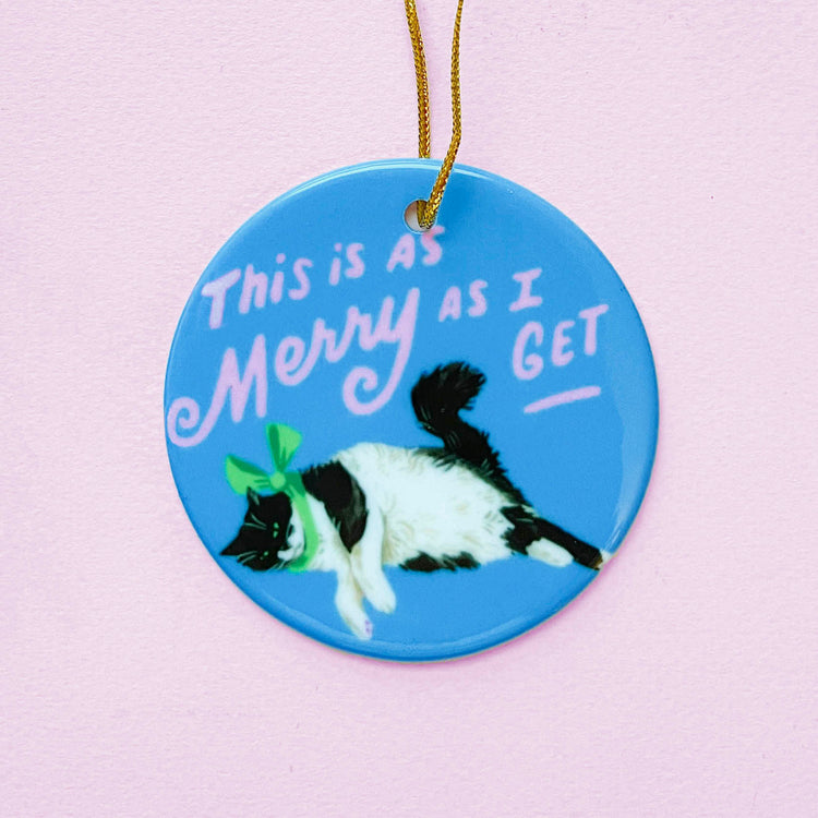 Tuxedo cat Christmas ornament