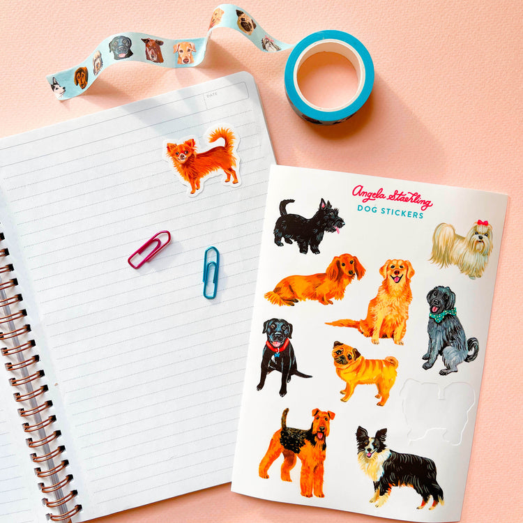 Dog sticker sheet and dog washi tape