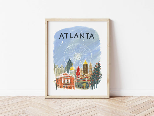 Atlanta Georgia City Skyline Art Print