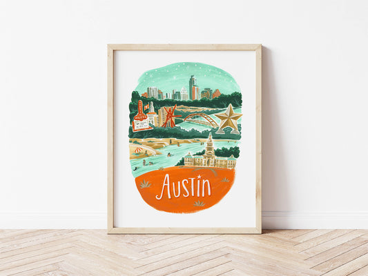 Austin Texas City Art Print
