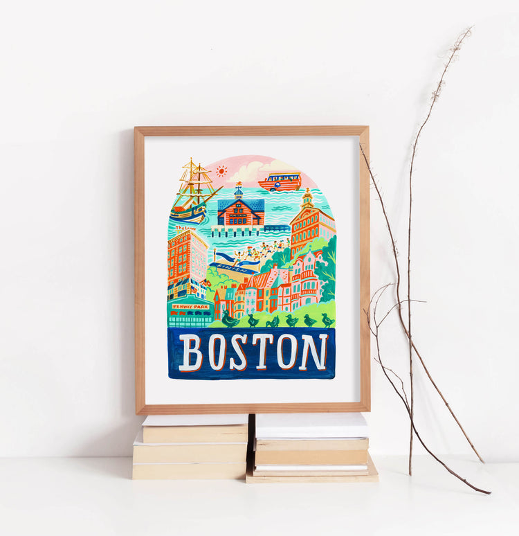 Boston Massachusetts City Skyline Art Print