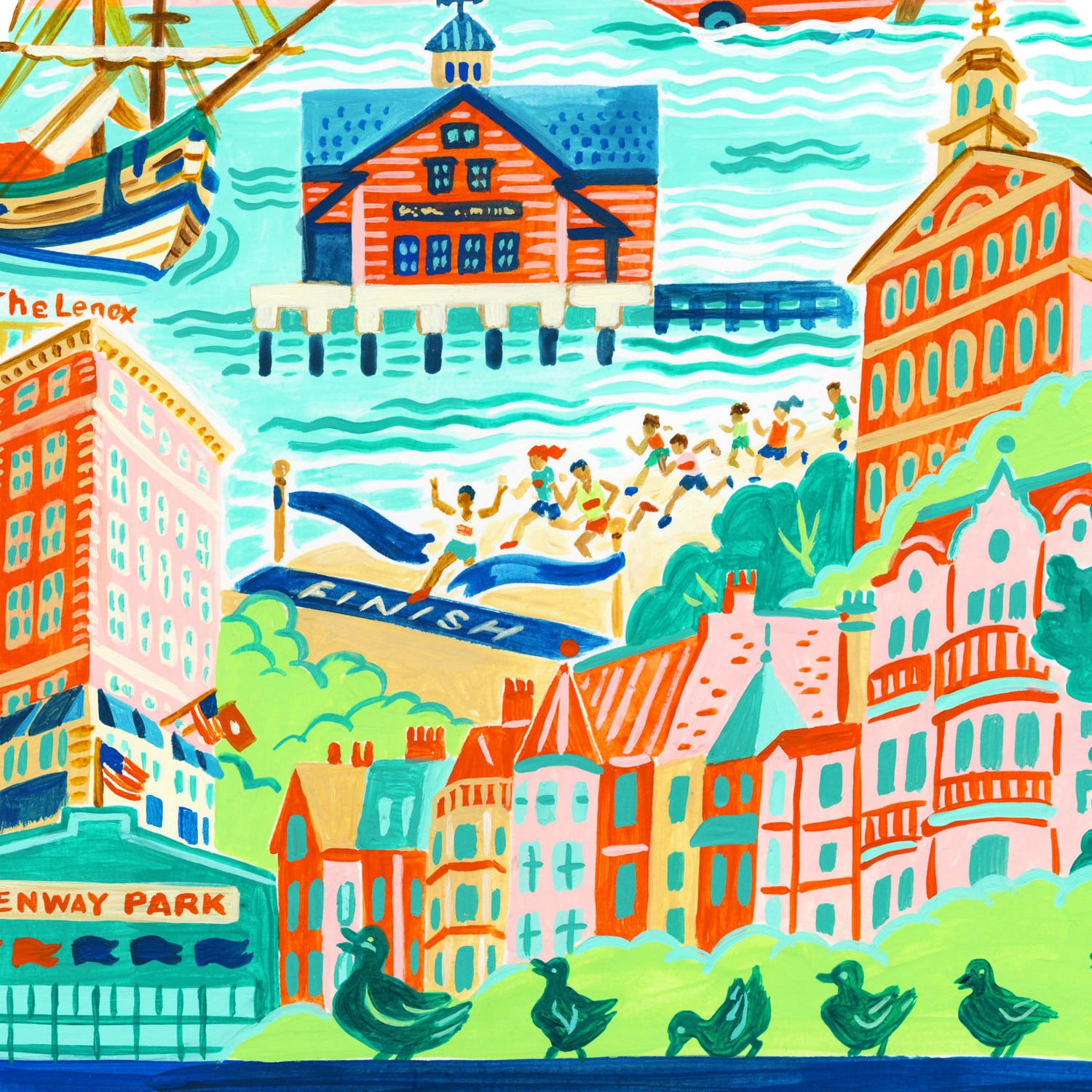 Boston Massachusetts City Skyline Art Print detail