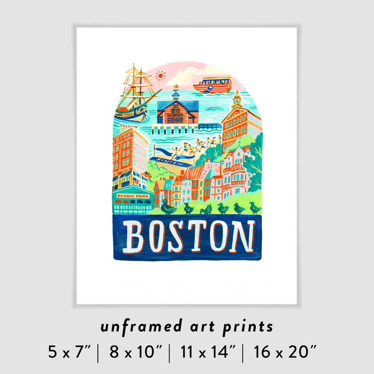 Boston Massachusetts City Skyline Art Poster