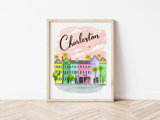 Charleston South Carolina Rainbow Row City Art Print