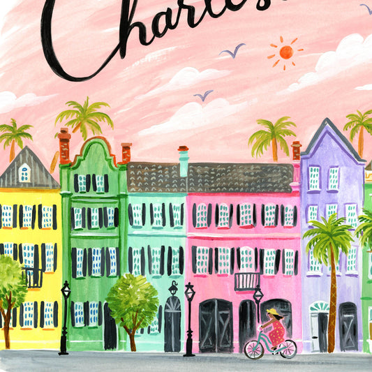 Charleston South Carolina Rainbow Row City Art Print detail