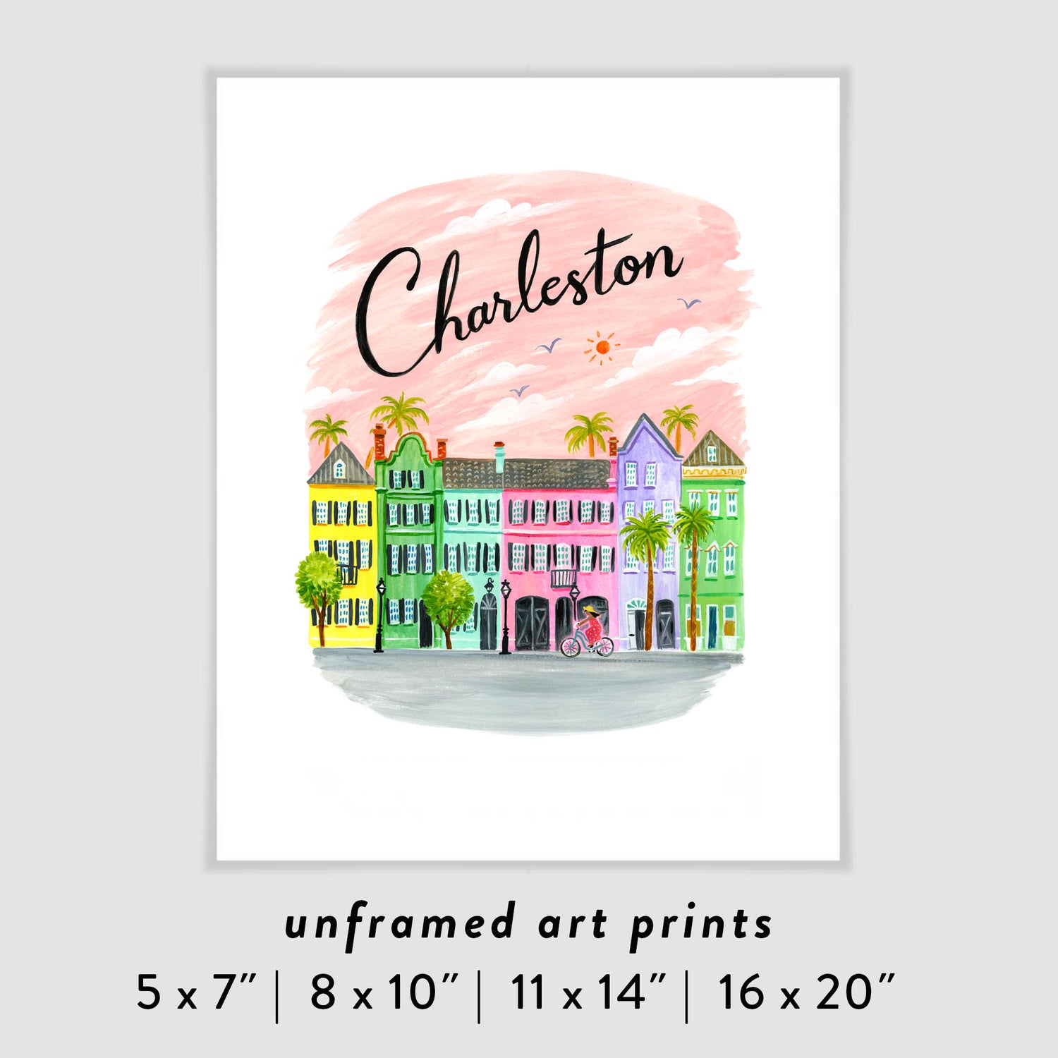 Charleston South Carolina Rainbow Row City Art Poster