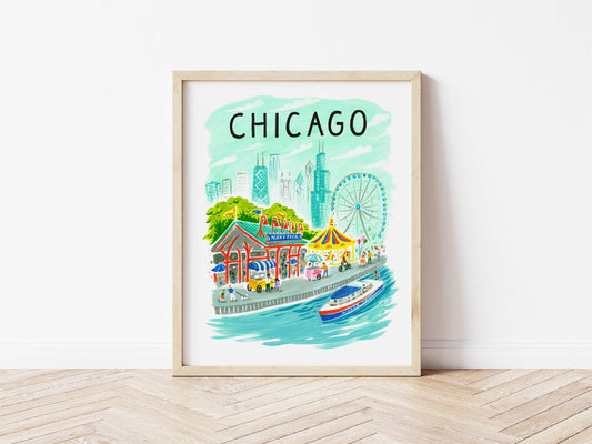 Chicago Illinois Navy Pier Art Print