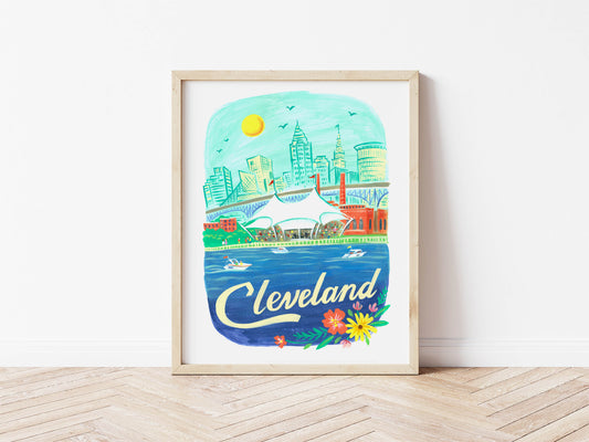 Cleveland Ohio City Skyline Art Print
