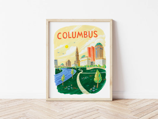 Columbus Ohio City Skyline Art Print