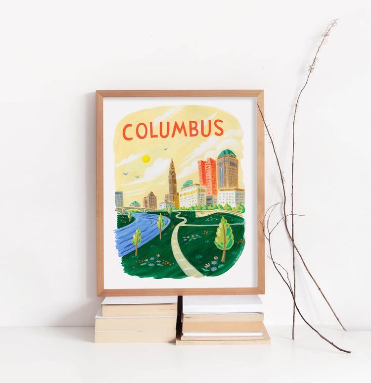 Columbus Ohio City Skyline Art Print