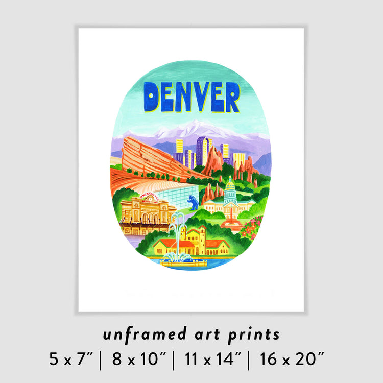 Denver Colorado City Skyline Art Poster