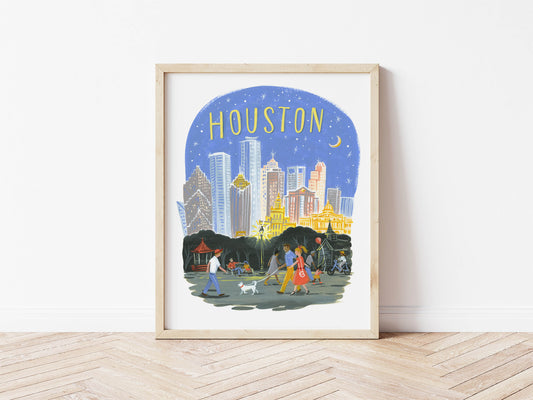 Houston Texas City Skyline Art Print
