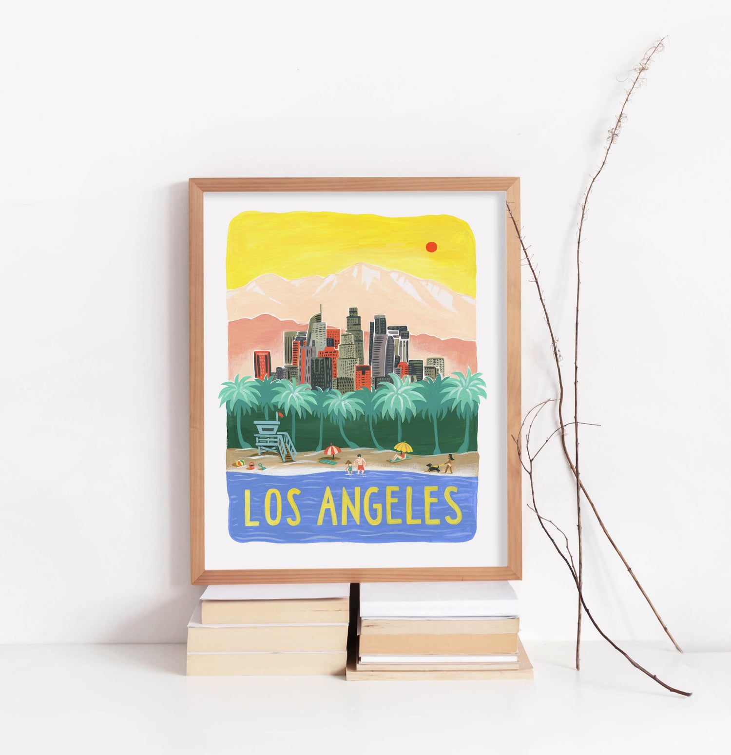 Los Angeles City Skyline Art Print