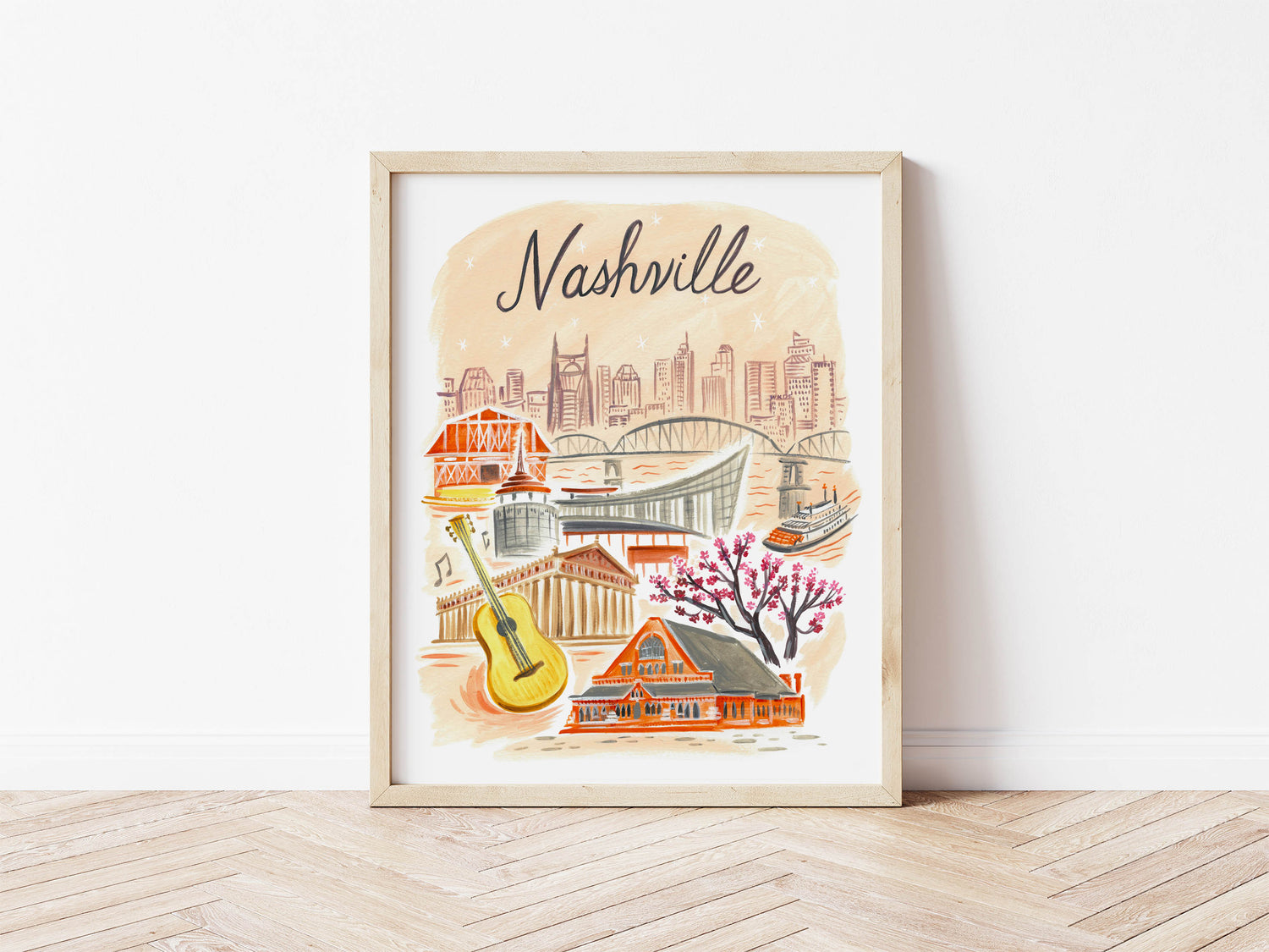 Nashville Tennessee City Skyline Art Print