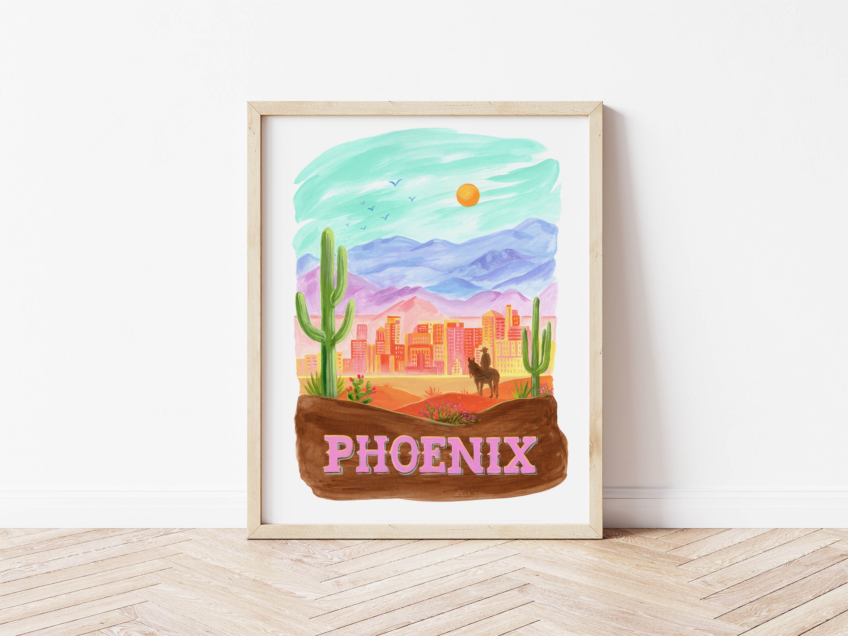 Phoenix Arizona Art | Desert Skyline Illustration – Angela Staehling