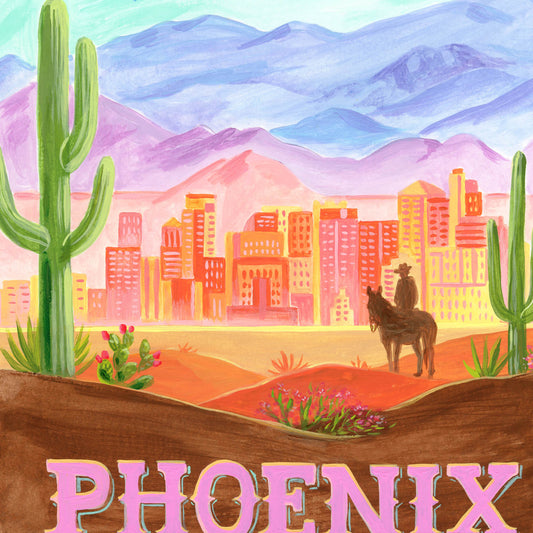Phoenix Arizona City Skyline Art Print detail