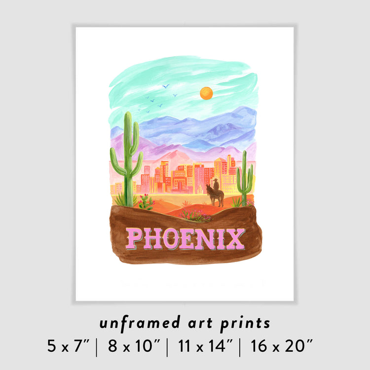 Phoenix Arizona City Skyline Art Poster