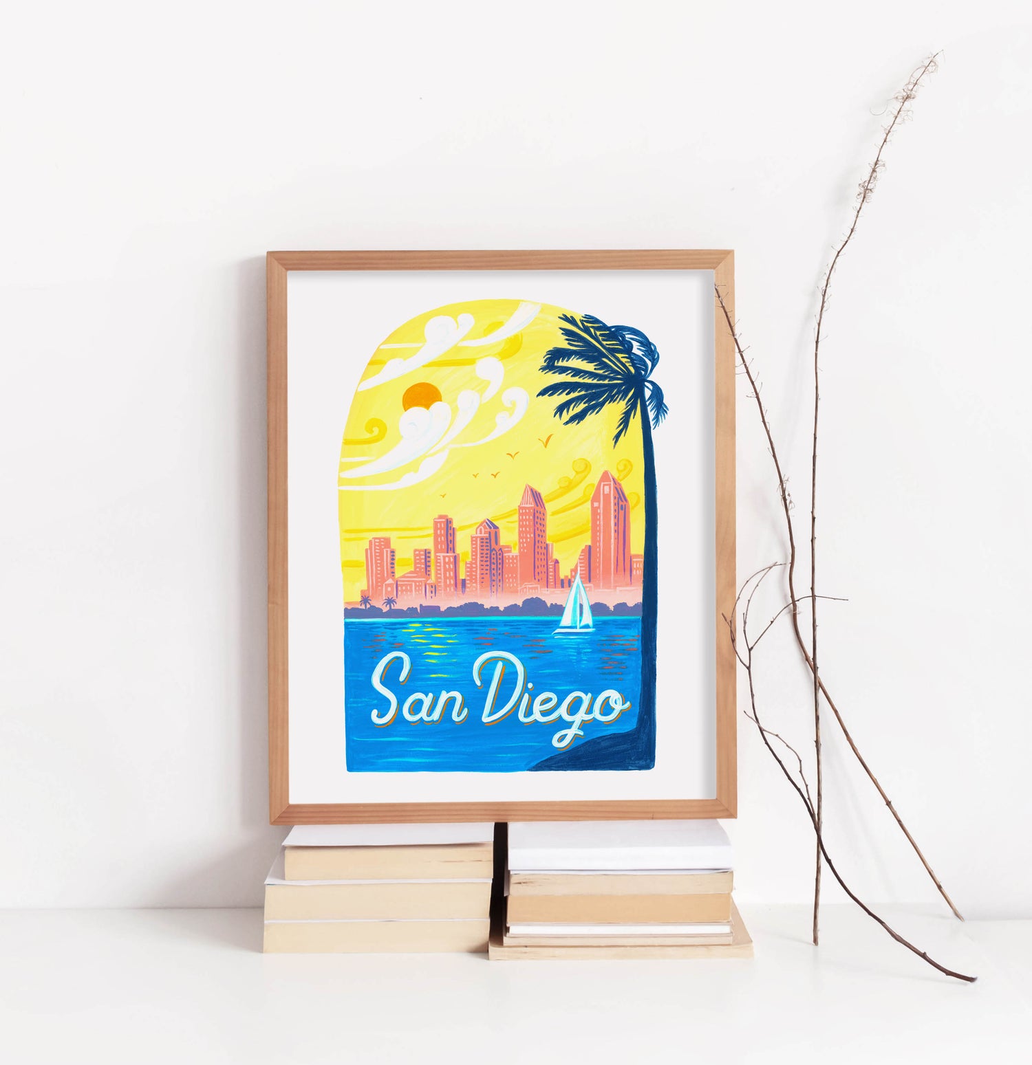 San Diego California City Skyline Art Print