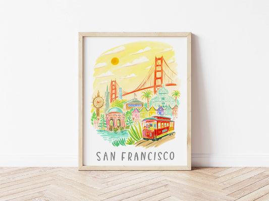 San Francisco Skyline City Art Print