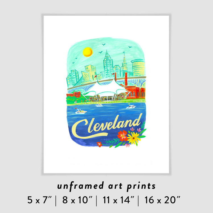 Cleveland Ohio City Skyline Art Poster