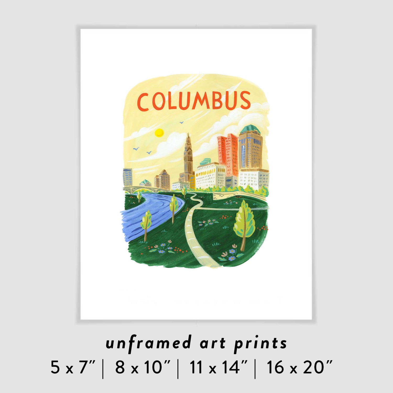 Columbus Ohio City Skyline Art Poster