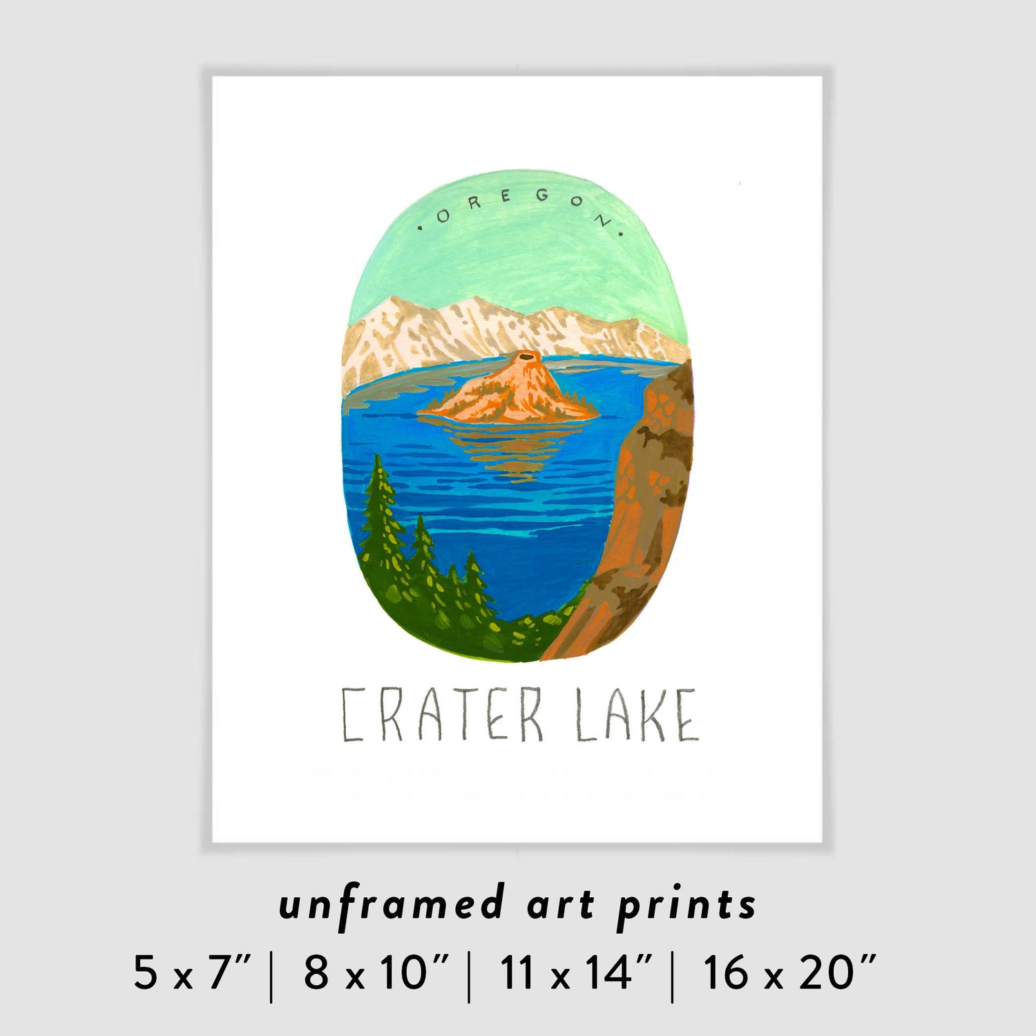 Crater Lake National Park Art Poster