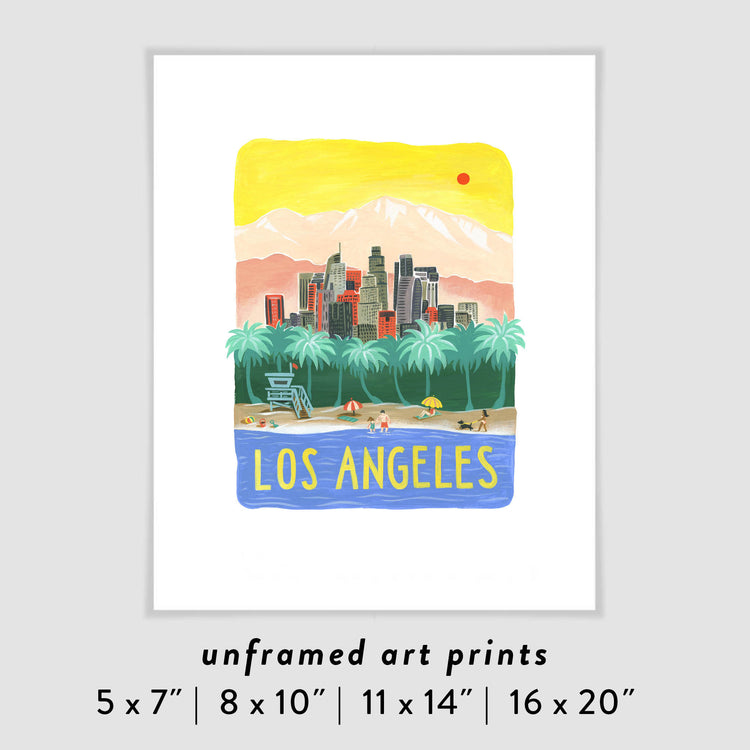 Los Angeles City Skyline Art Poster