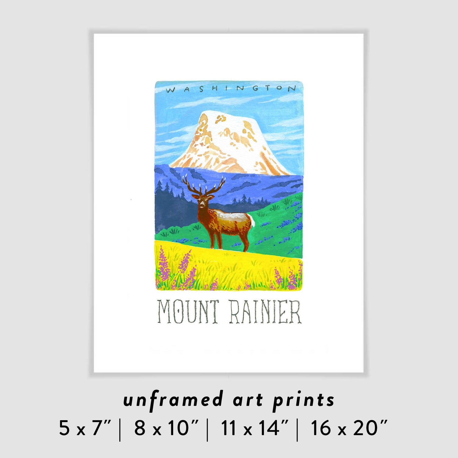 Mount Rainier National Park Art Poster