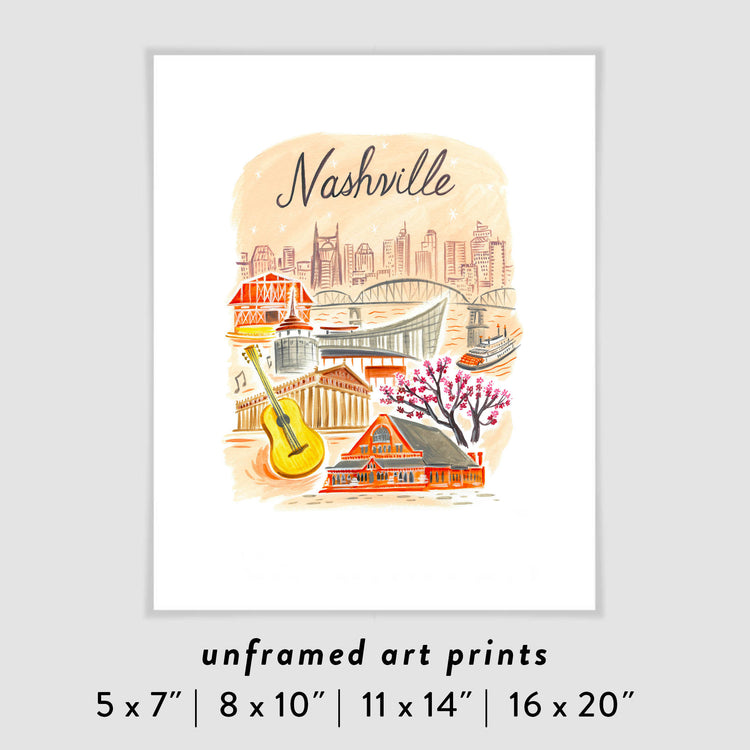 Nashville Tennessee City Skyline Art Poster