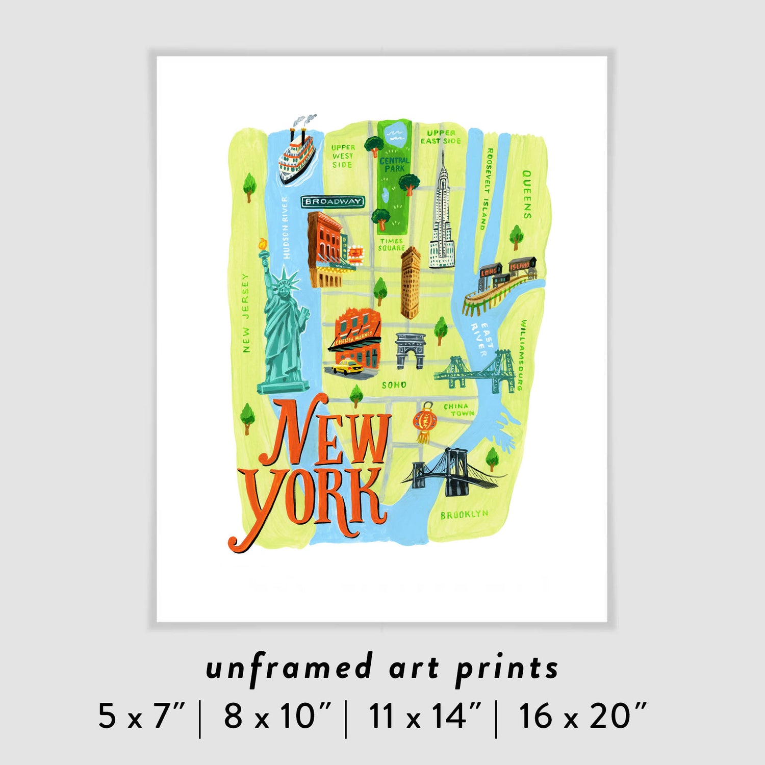 New York City Map Art Poster